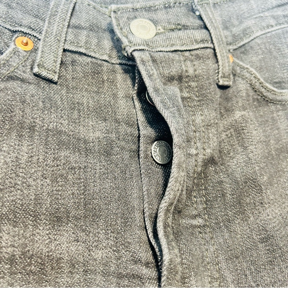 Levi's jeans Wedgie Buttonfly Straight leg jeans dark gray black women size 25 - Picture 6 of 11